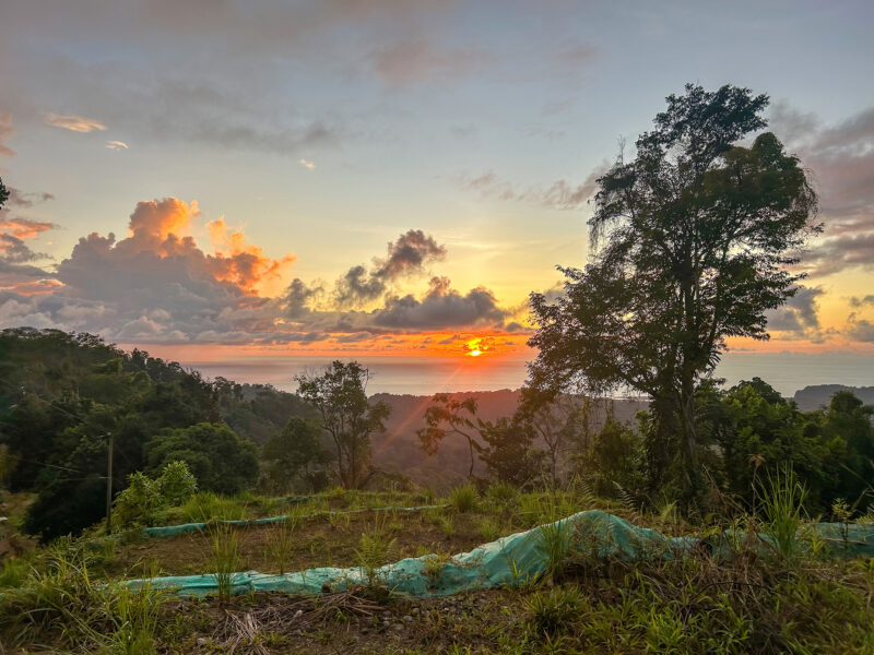 Tres lotes listos para construir con vista al océano y atardeceres durante todo el año en Vergel, Ojochal
