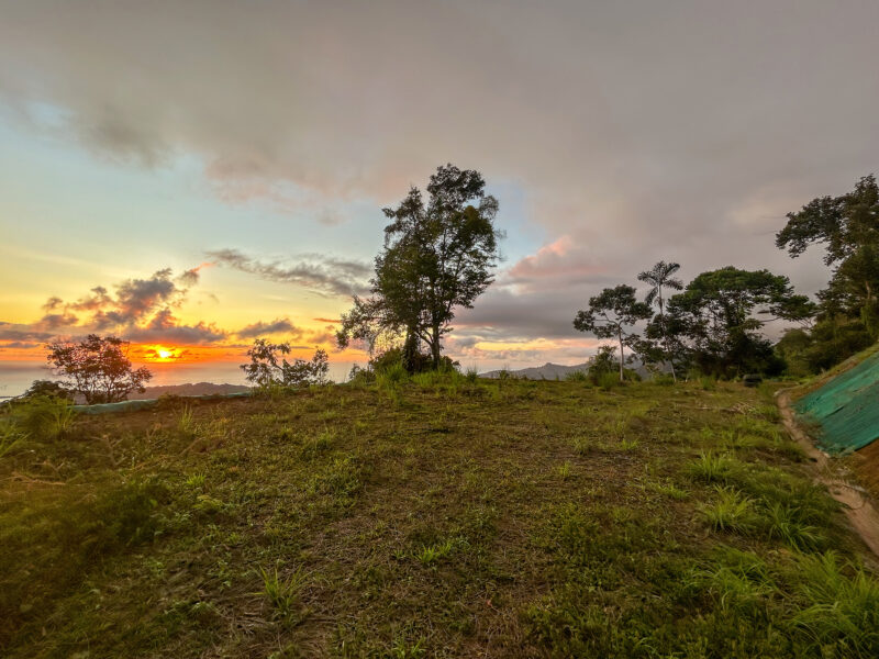 Tres lotes listos para construir con vista al océano y atardeceres durante todo el año en Vergel, Ojochal
