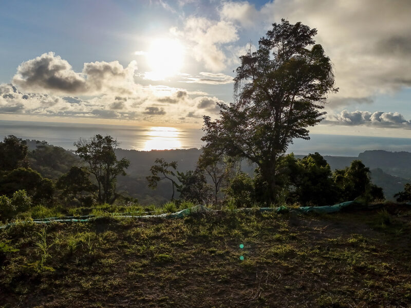 Tres lotes listos para construir con vista al océano y atardeceres durante todo el año en Vergel, Ojochal